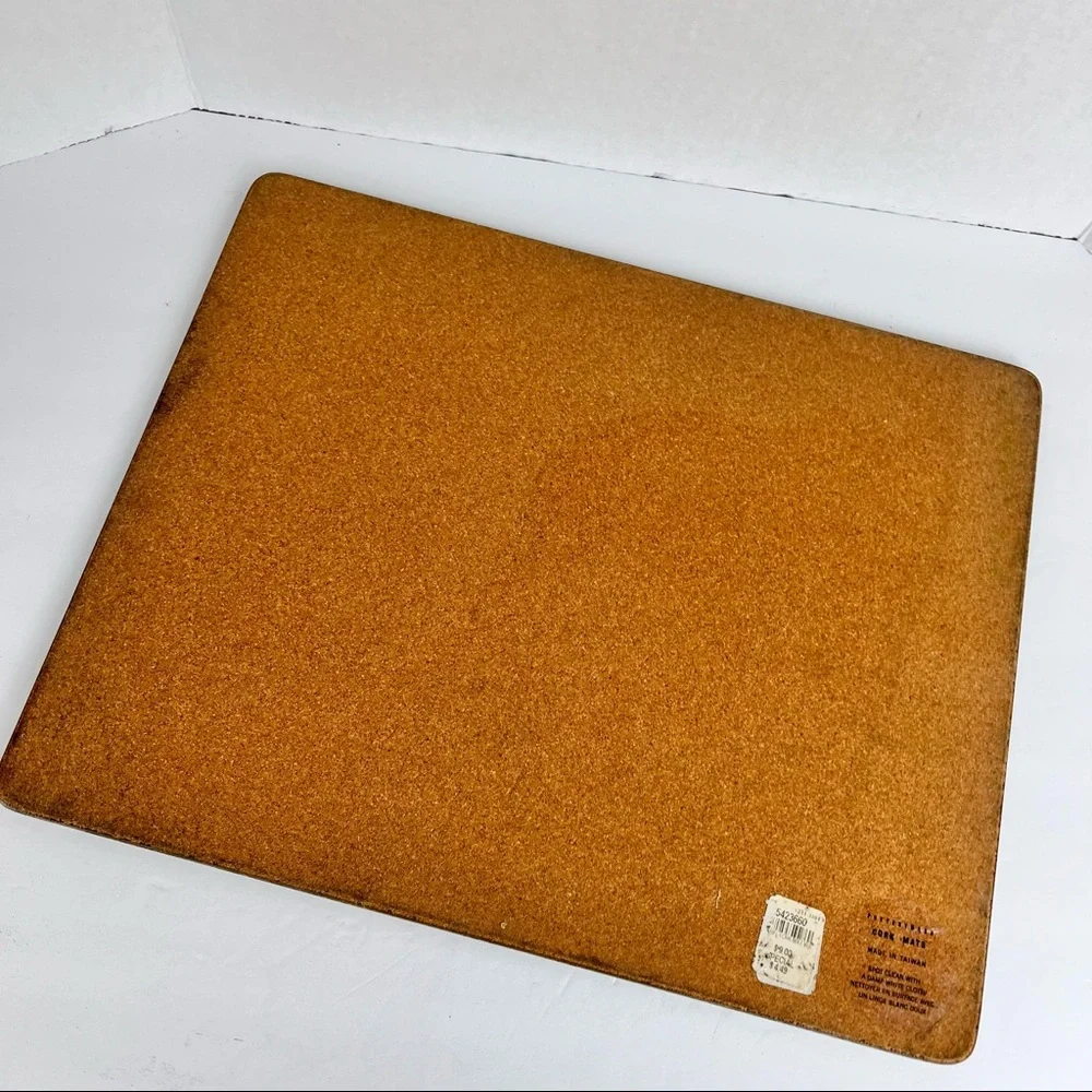 Pottery Barn colorful bohemian printed cork mat/placemat-pair(2)